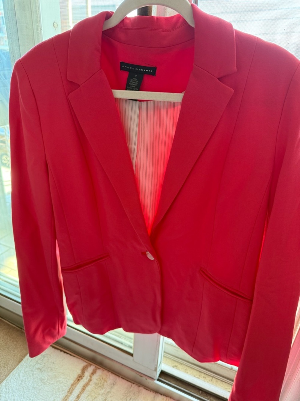 Grace Elements Bright Pink Single-Button Blazer
